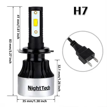 

2PCS H11 single lamp car modification LED headlight V8 series CSP chip 60w color temperature 6000K waterproof grade IP68