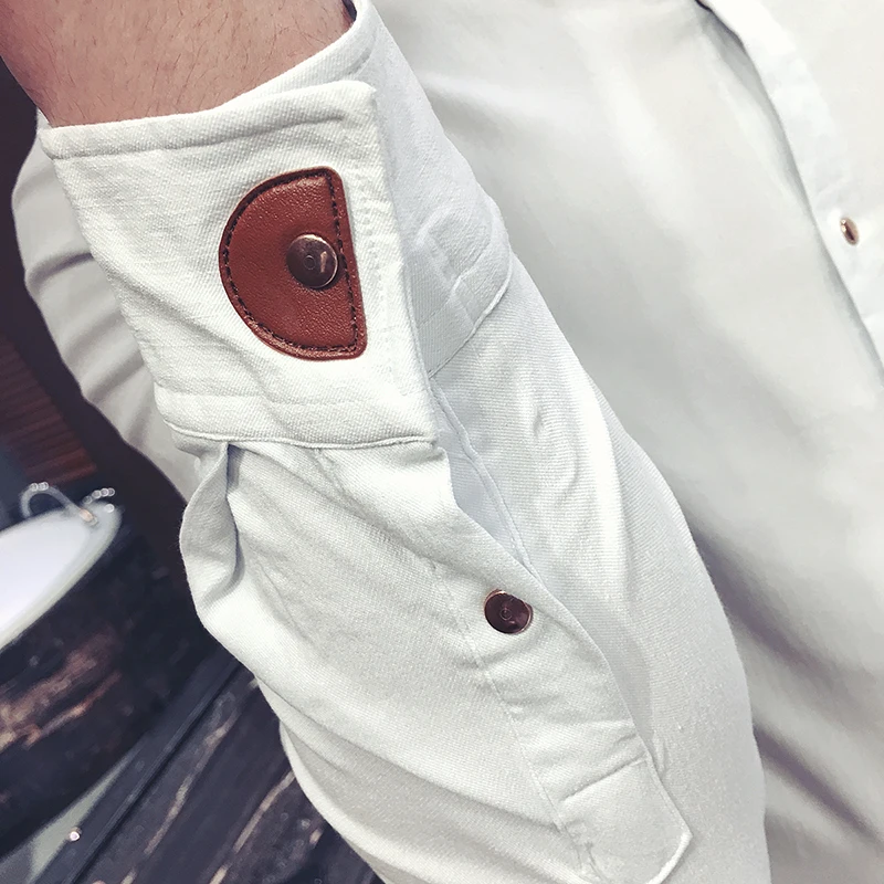 Men's Shirt Autumn Casual Stand Collar Long Sleeve Button Cotton Shirt Slim Fit Casual Comfortable Men's Top Men Clothing XXXXXL