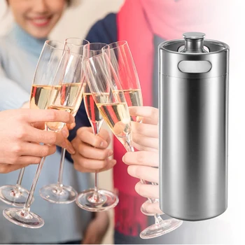 

4L Stainless Steel Growler Mini Keg Beer Growler Leak Proof Top Lid Beer Bottle Home Brewing Making Bar Tool