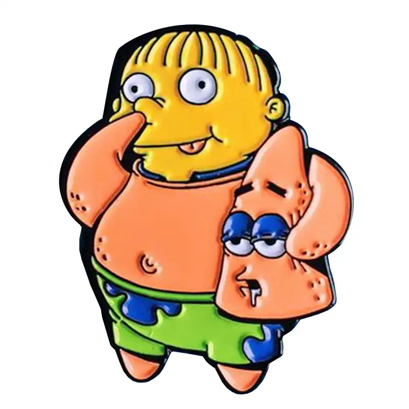 Kid Hug Patrick Enamel Pin Cute Cartoon Spongebob Brooch Funny Creative Gift Jackets Backpack Accessory Aliexpress