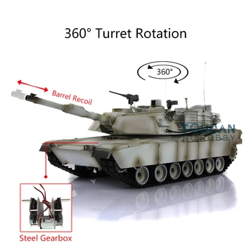 شراءHenglong 1/16 سنو TK 6.0S البلاستيك Abrams دبابة مع جهاز للتحكم عن بُعد 3918 الصلب علبة التروس برميل نكص TH12967