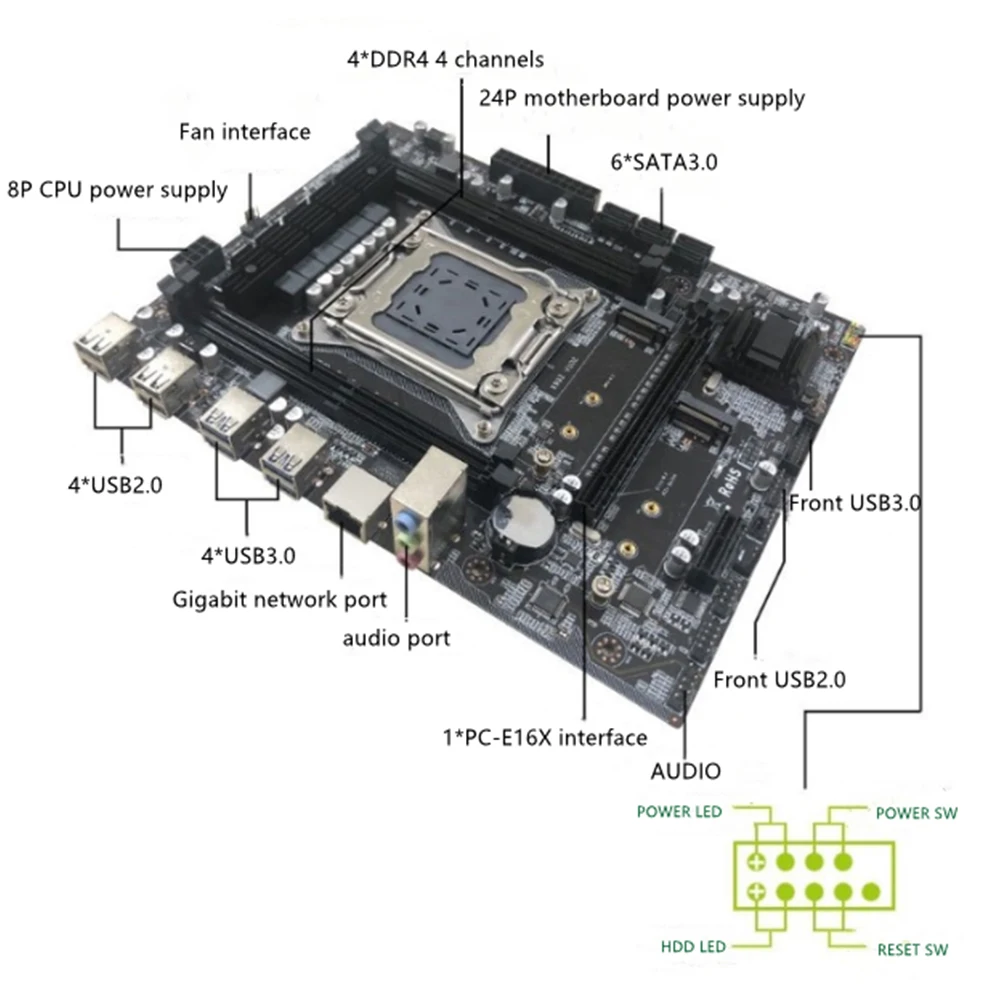 X99Z компьютерная офисная печатная плата Процессор прочный модуль основная плата Материнская плата стабильная DDR4 память аксессуары ноутбук V102-2011-3 Pin