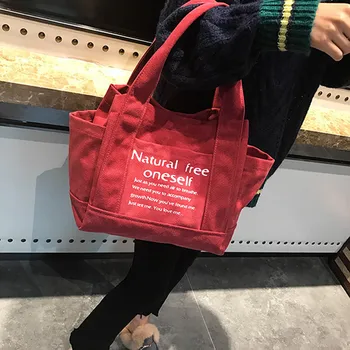 

New thick canvas bag casual ladies shoulder bag ladies fashion handbags