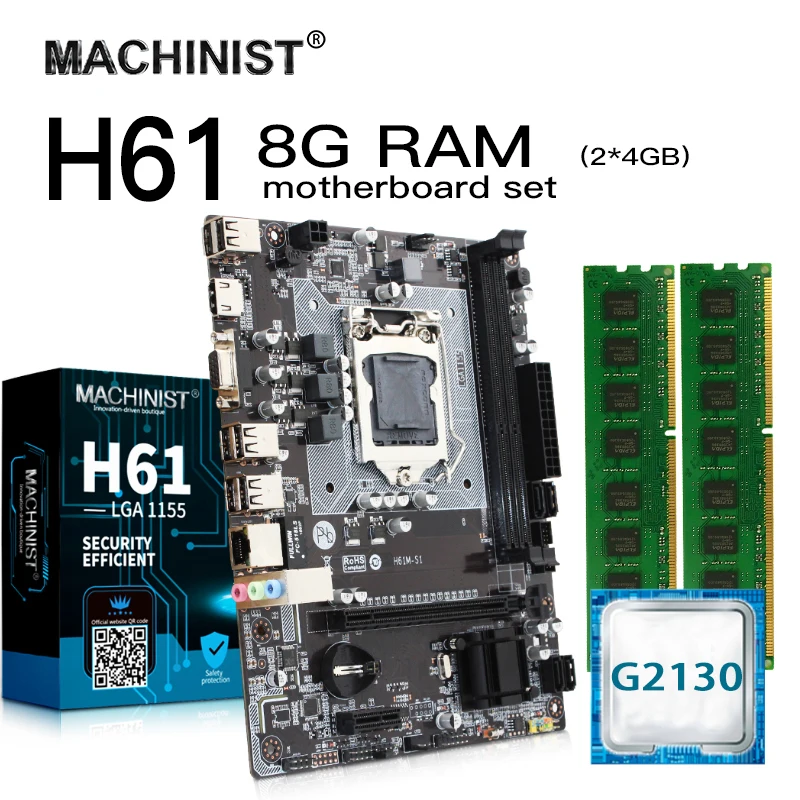 Комплект материнской платы H61 LGA 1155 для настольных ПК комплект H61M-S1 с процессором