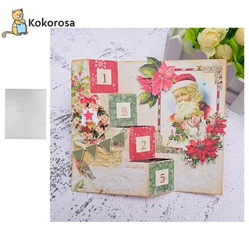 

Kokorosa 3D Folded Fancy Metal steel cutting die Customized scrapbooking DIY Carbon Sharp Book photo album art card Dies Cut