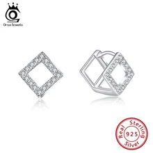 ORSA JEWELS S925 изысканные женские серьги последние стерлингового серебра геометрическая форма серьги милые повседневные ювелирные изделия для торжественного случая SE188