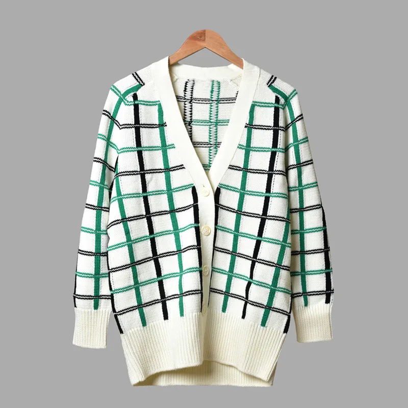 Best Price Women Plaid Knitted Cardigan Sweater Single Breasted Autumn Winter Loose Wool Coat Best Price Women Plaid Knitted Cardigan Sweater Single Breasted Autumn Winter Loose Wool Coat