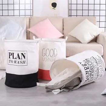 

Storage Bag PE Coating Desktop Multi-Function Sundries Receiving Barrel Storage Bucket Cotton Linen Household Space Savers