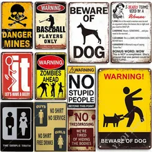Sinal de aviso do vintage metal estanho sinais loja alerta sinal decorativo placa retro placa nostalgia para o presente