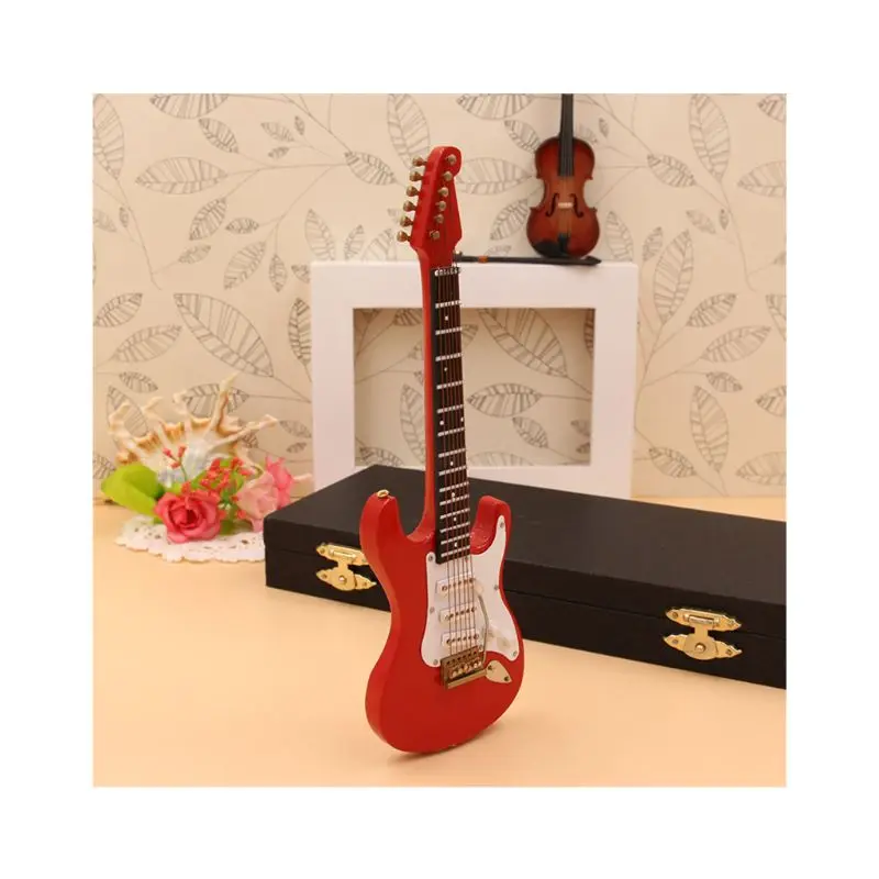 Мини электрогитара модель миниатюрная гитара РА Реплика инструмент Декор Орнамент - Цвет: Красный