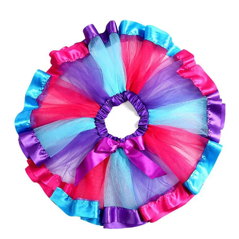 Детские летние модные юбки-пачки с радугой, повязка на волосы с единорогом, фатиновая юбка для маленьких девочек, От 0 до 7 лет, рождественские подарки-пачки - Цвет: DX36-3