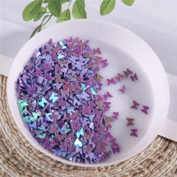 Vibrant Butterfly Nail Sequins - 12 Color Set for DIY Nail Art Decoration (10g) (AB Purple)