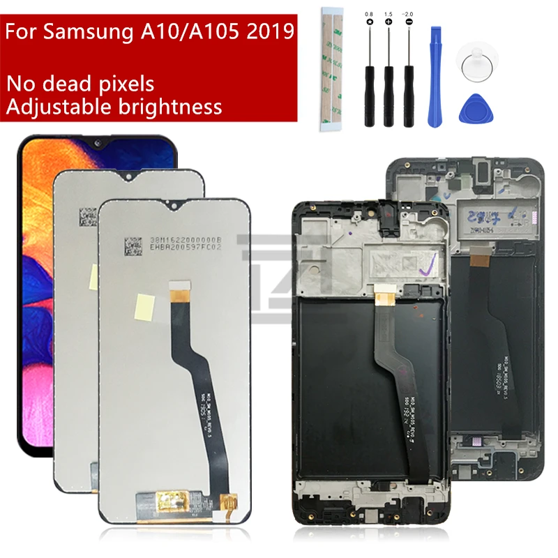 

Для Samsung Galaxy A10 Lcd 2019 A105 A105F SM-A105F дисплей сенсорный экран дигитайзер с рамкой для samsung a10 экран Запасная часть