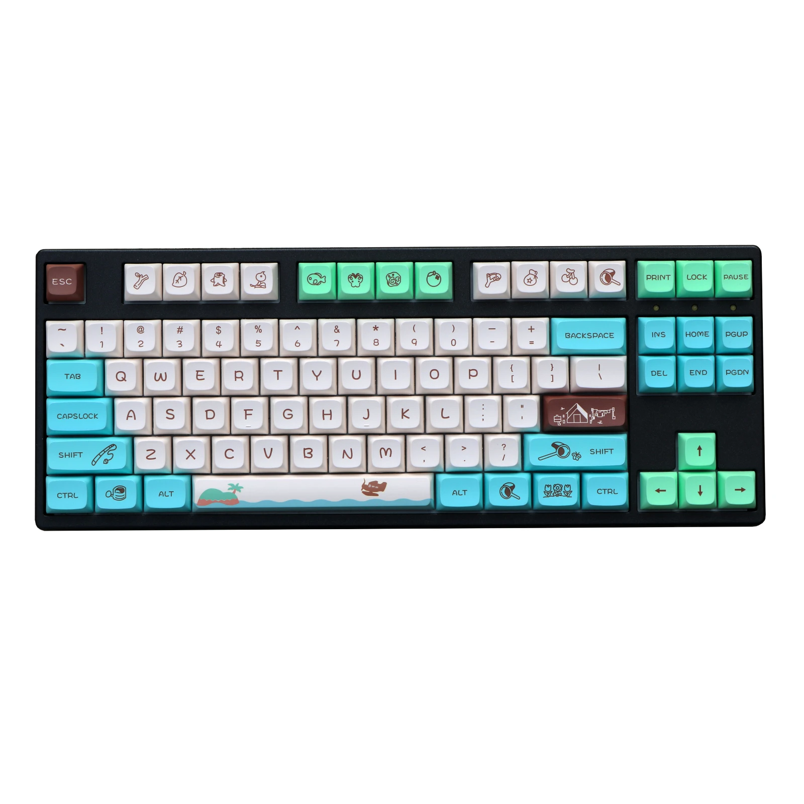 Pbt Dye Subbed Key Cap Teclado Mecânico qx Xda Profile Keycaps Animal Crossing Gmk Set - Imagem 2