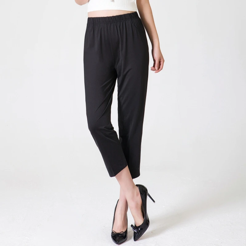 

Oversized Trousers Summer Capri Pants Women's Loose Plus Size Calf-Length Pants Female Pocket Casual Thin Harem Pants