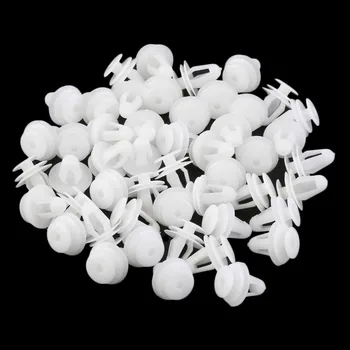 

New Styling Universally 50pcs 8mm Hole Plastic Interior Rivet Trim Panel Fastener Clips White Hot Selling