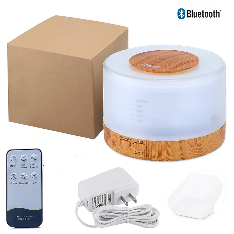 light ZIFENGZHILIAN, 500 мл, Bluetooth, диффузор эфирного масла, холодный туман, увлажнитель воздуха, светодиодный, меняющий цвет - Цвет: light