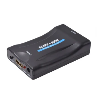 

1080P SCART To HDMI Video Audio Upscale Converter Adapter for HD TV DVD for Sky Box STB Plug and Play with dc cable