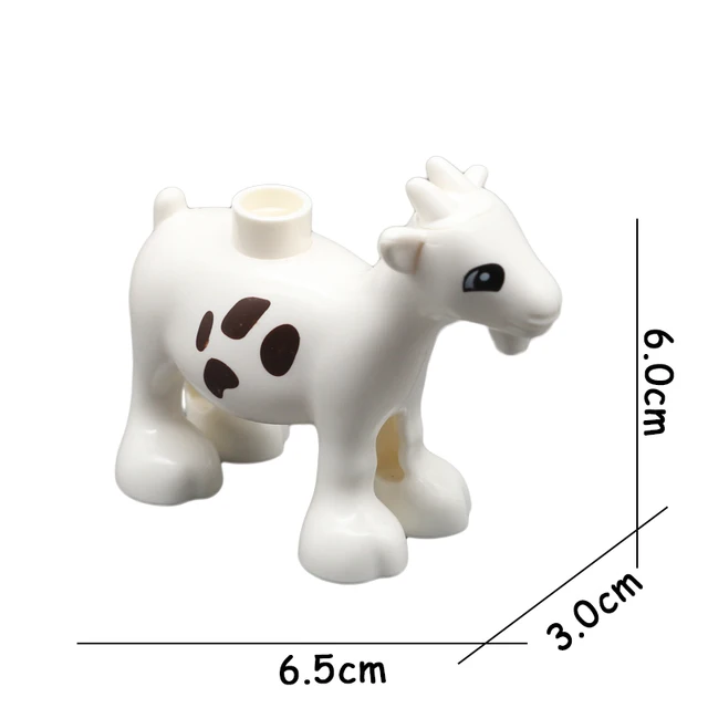 Big Size Building Blocks Animal Accessories Farm Figures Pig Rabbit Chicken Duck Dog Cat Bird horse Cow Sheep DIY Toys Gifts White goat