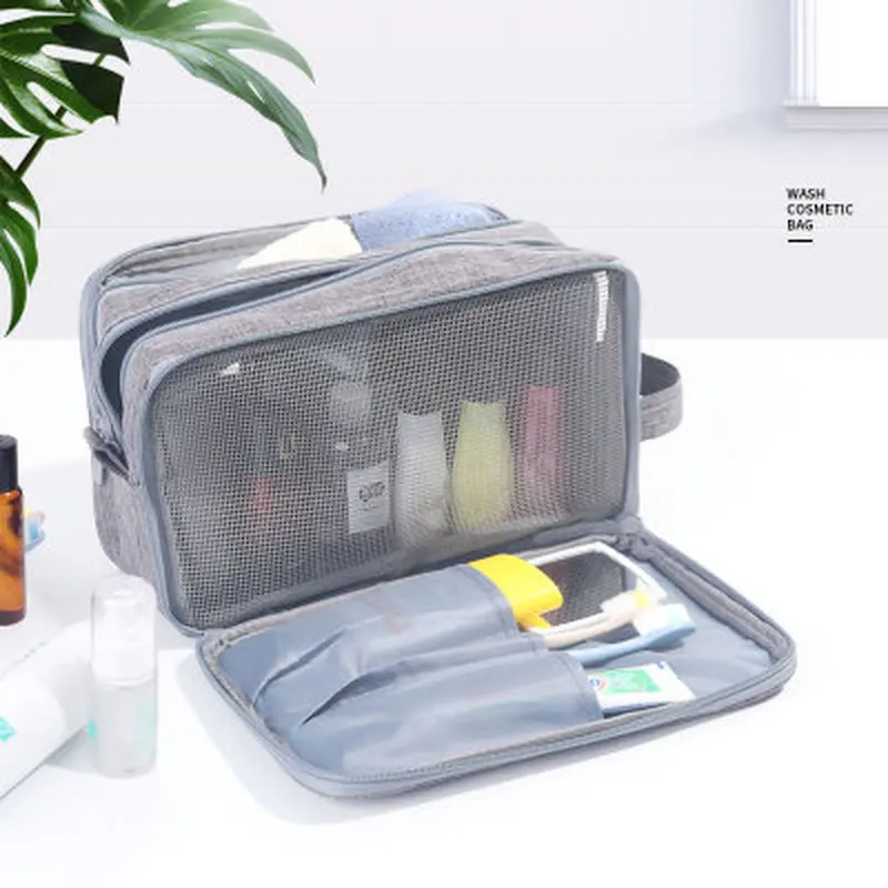 

Multi-layer Zipper Travel Wash Pouch Toiletry Travel Storage Bag Mini Casual Portable Cosmetic Bag Waterproof Makeup Organizer