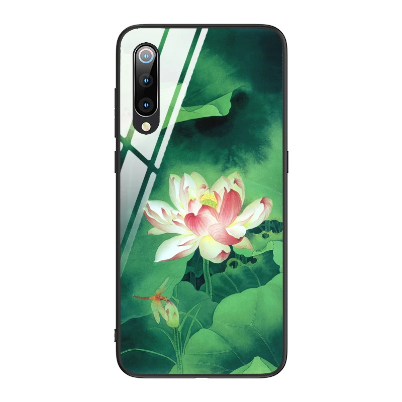 Case for Xiaomi Mi 9 Redmi Note 7 8 8pro Flower Patterned Tempered glass Fitted TPU Cover |