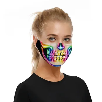 

Skull Halloween Adjustable Earhook Protective Mask Dust Fog Protection Masks with Two Filters