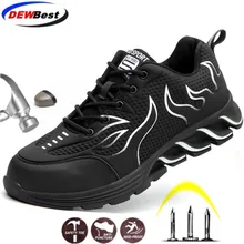DEWBEST Рабочая защитная обувь Мужская Уличная защитная обувь со стальным носком противоскользящая Мужская защитная обувь с защитой от проколов противоскользящая