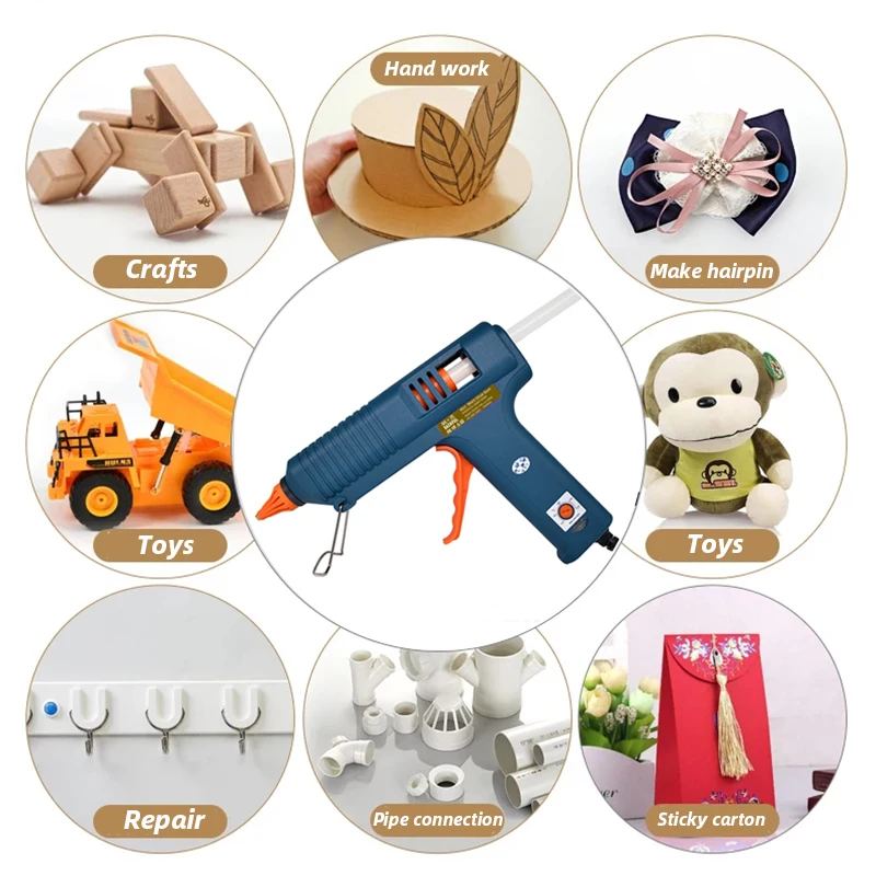 150W Hot Melt Glue Gun Adjustable Temperature Glue Gun Nozzle 11mm Sticks Professional Indusrial Melt Adhesive Hot