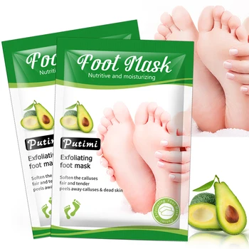 

PUTIMI Avocado Exfoliating Foot Mask for Feet Peeling Mask Pedicure Socks Nourishing Moisturizing Foot Heel Callus Peel Masks