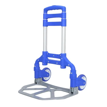 

DE New 75KG Professional Aluminium Alloy Folding Cart Push Hand Truck Moving Warehouse Platform Trolley For Moving Hand Truck