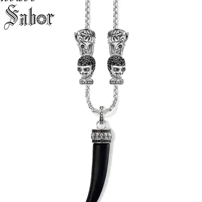 Necklace Tiger Tooth Gift For Women &amp Men Female Rebel Bead silver color Fashion Jewelry Wholesale thomas | Украшения и