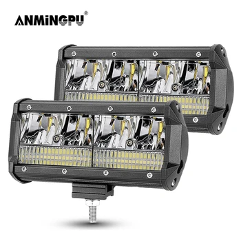 

ANMINGPU 4inch 7inch 40W 80W LED Light Bar Offroad 12V 24V LED Work Light for Car Truck 4x4 Boat Tractor Atv Spotlight Led Bar
