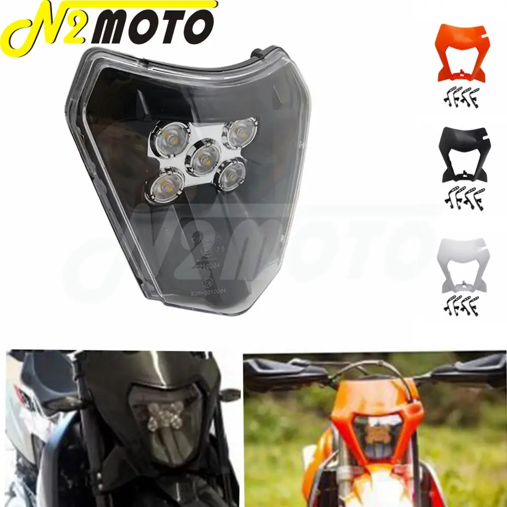 

Motocross Enduro EXC LED Headlight Headlamp Mask Cover Guard For KTM Husqvarna FC FE TC TE TX FX 125 250 300 350 450 2014-2020