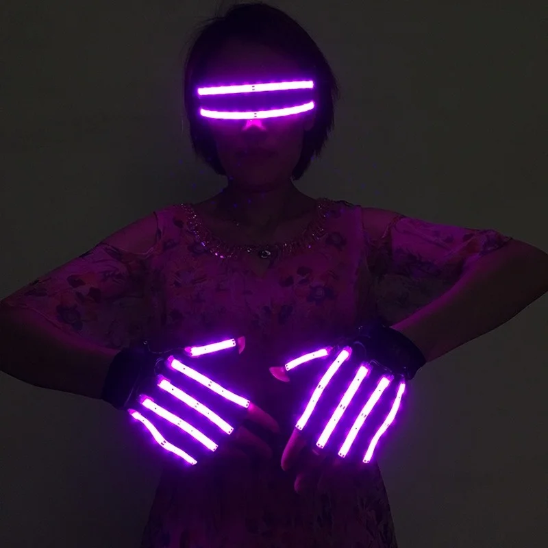 Helle LED Bühne Kostüme LED Handschuhe Leuchtgläser Laser Stage Requisiten  Party Zubehör – temlaser