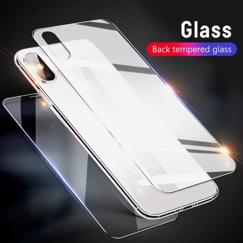 Back Tempered Glass For iphone X XS 11 Pro Max XR 6 7 8 Plus Rear Screen Protector For iPhone XR XS Max safety Glass Protective