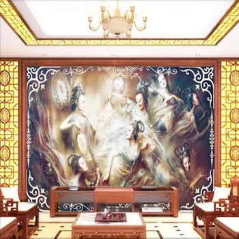 

Milofi custom large wallpaper mural 3D classical seven fairy ink background wallpaper mural