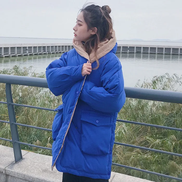 

2019 Winter New Style Korean-style Mixed Colors Fashion Simple Loose-Fit down Coat Short-height down Jacket Cotton-padded Clothe