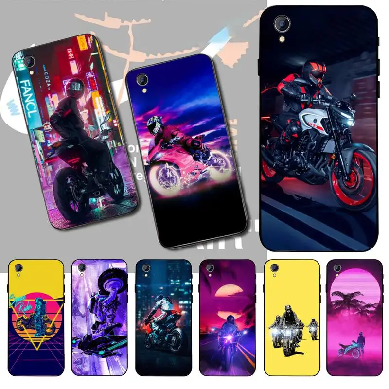 

HPCHCJHM Motorcycle boy cool Soft Silicone TPU Phone Cover For Vivo Y91c Y17 Y51 Y67 Y55 Y93 Y81S Y19 Y7S Case