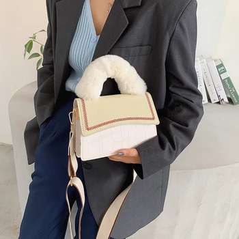 

Plush handbag women's handbag women's PU leather shoulder bag women's fashion daily handbag women's elegant handbag