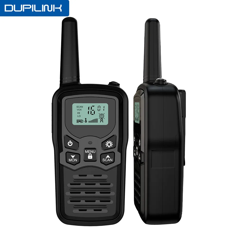 Walkie Transceiver VOX Two-Way-Radio Portable LCD 2pcs DUPILINK Flashlight 5-Miles 22CH