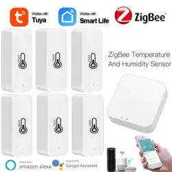 Tuya Zigbee – capteur d'humidité et de température pour maison intelligente, rappel de contrôle vocal Via Alexa Google Home 