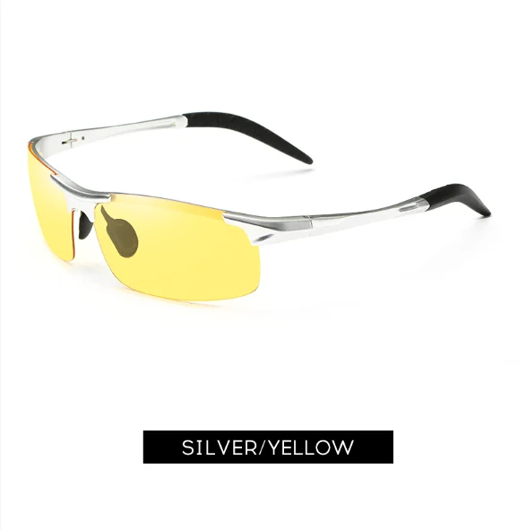 ROUPAI очки ночного видения с антибликовым покрытием поляризационный фильтр автомобиля для водителей, ночного видения очки поляризованные очки для вождения солнцезащитные очки - Цвет оправы: 4.silver yellow
