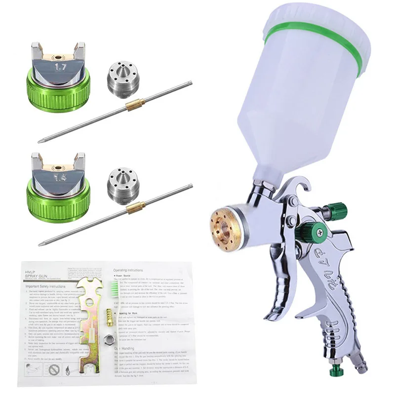 

Best HVLP 600ML 1.4/1.7mm Nozzle Gravity Pneumatic Air Paint Spray for Car Auto Repair Tool Painting Kit