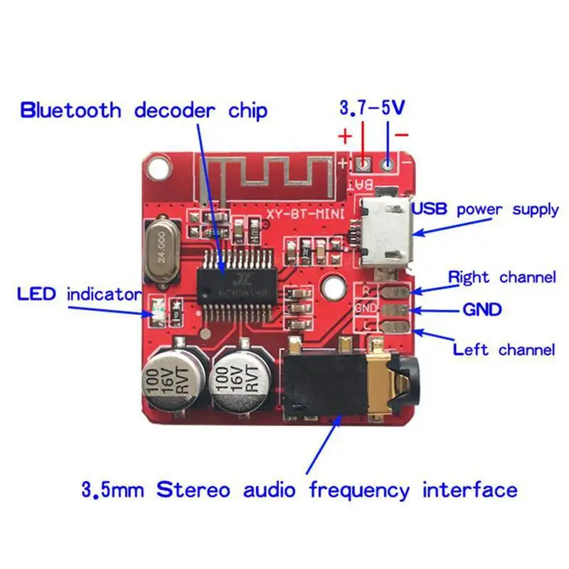Bluetooth декодер Модифицированная Bluetooth 4,1 печатная плата Xy-Bt-Mini долговечное использование