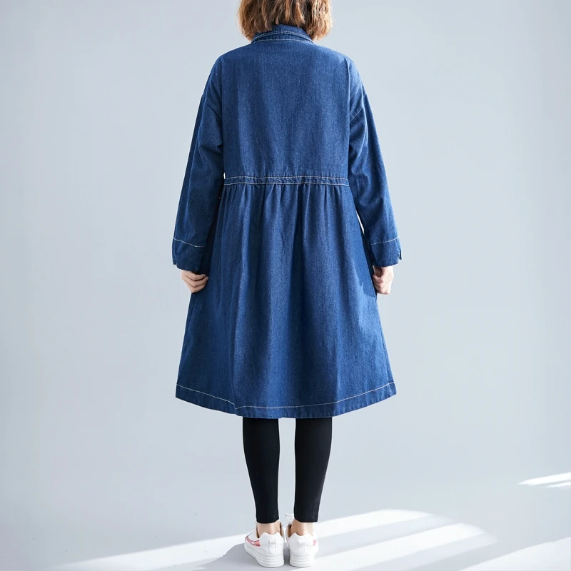 discounted Loose Large Size Tooling Daily Girls Wear Denim Jacket Single-breasted Blue Oversized Female Jacket