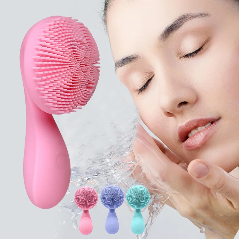 

Mini Wireless Charging Face Cleansing Brush Electric Silicone Massager Sonic Vibration Cleaner Soft Wash Machine Skin Care Tools