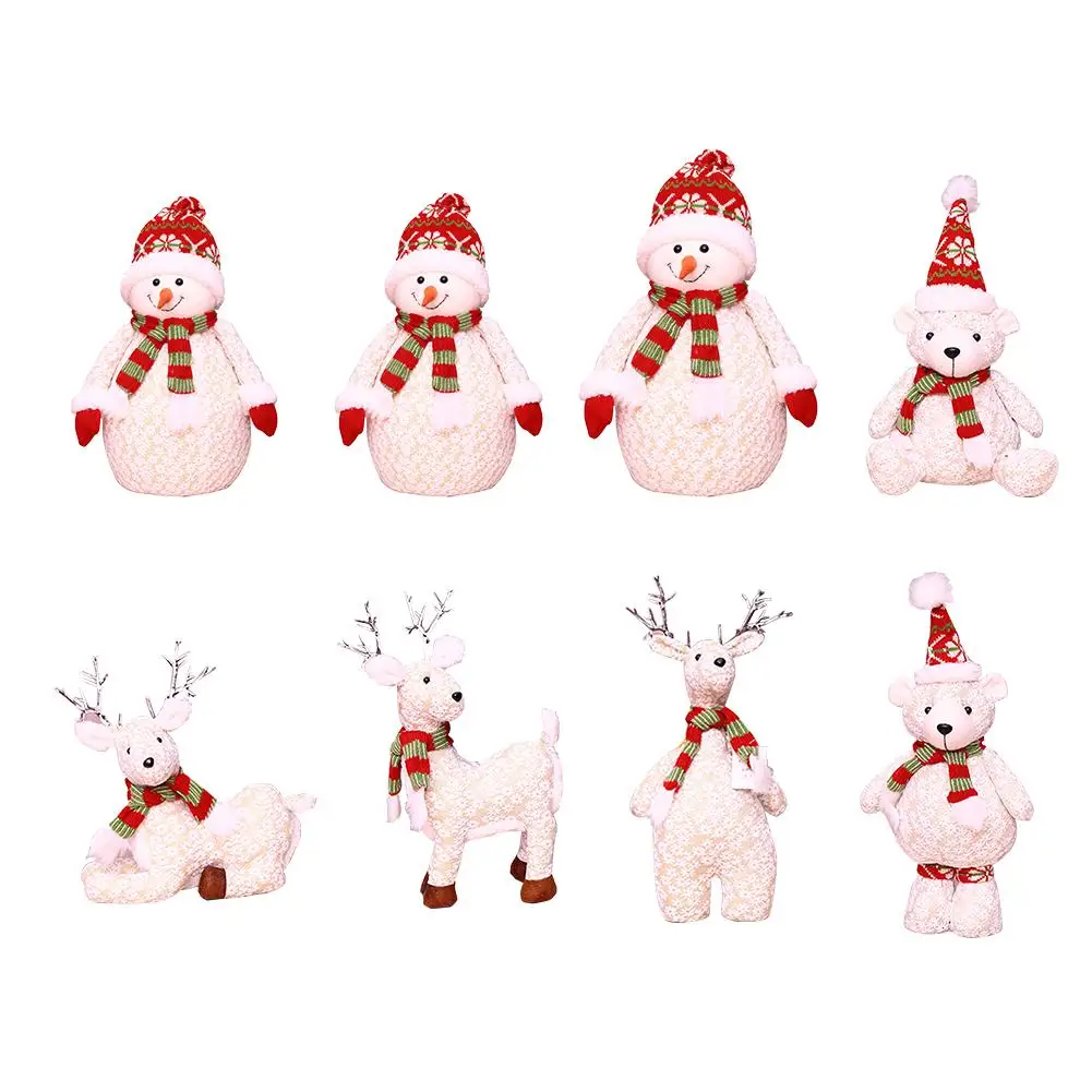 

Christmas Decoration Standing Posture Bear Snowman Doll Christmas Gift Innovative Santa Snowman Window Christmas Tree Home Decor