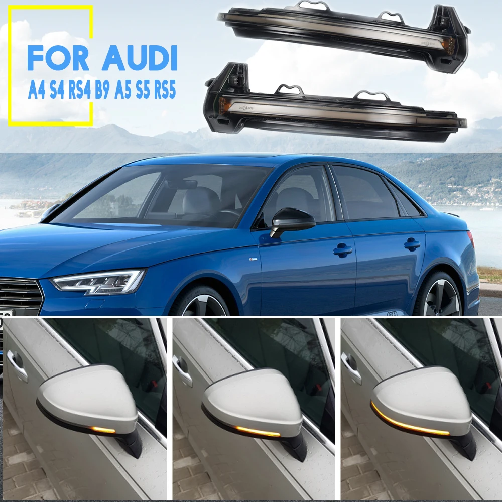 

For Audi A4 S4 RS4 B9 2016-2019 Led Dynamic Turn Signal Light Sequential Side Mirror Indicator Blinker A5 S5 RS5
