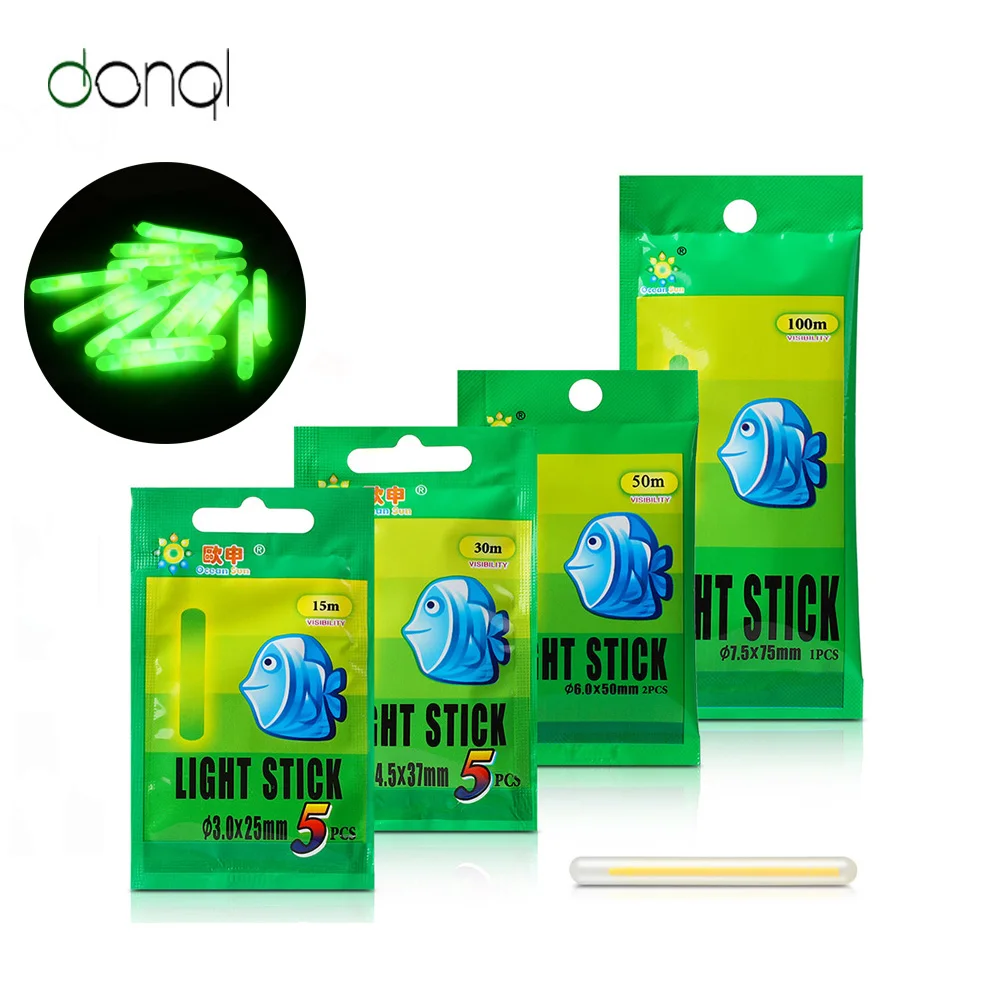 

DONQL Fishing Float 37mm/25mm Fishing Fluorescent Light stick Light Night Float Rod Lights Dark Glow Stick Fishing 5 to 50pcs