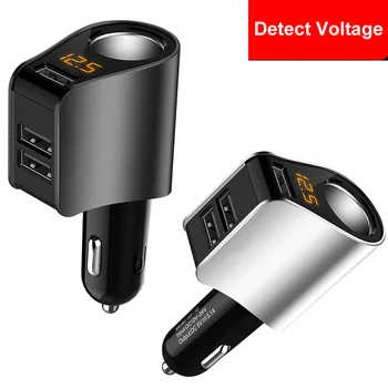 

Cigarette Lighter Socket Splitter 3 USB Car Charger 12V-24V 80W Power Adapter Digital LED Display Battery Monitor for Car Truck